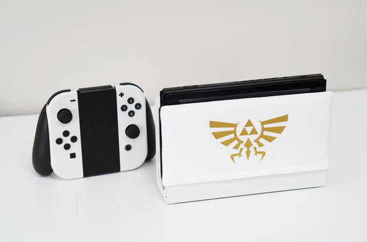 White Gold Crest - Padded Dock Cover Made For Nintendo Switch